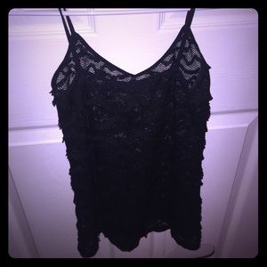Black lace tank top BKE